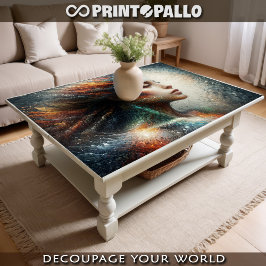 Mosaikfrau in Pastellfarben Seidenpapier