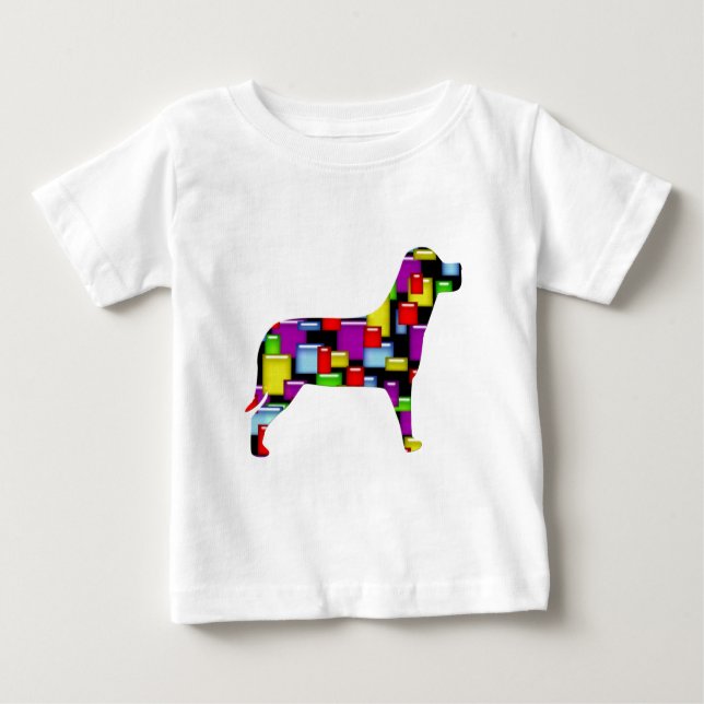 Mosaikhund Baby T-shirt (Vorderseite)