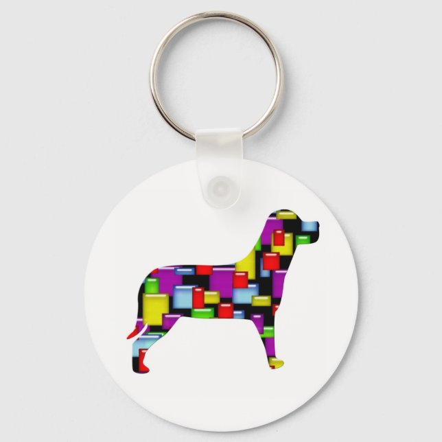 Mosaikhund Schlüsselanhänger (Vorderseite)