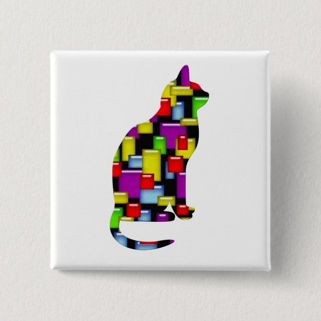 Mosaikkatze Button (Vorderseite)