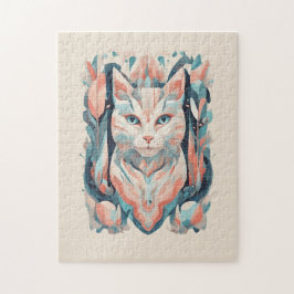 Mosaikkatze, farbenfroh puzzle