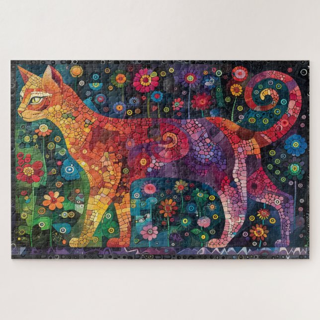 Mosaikkatze Puzzle (Horizontal)