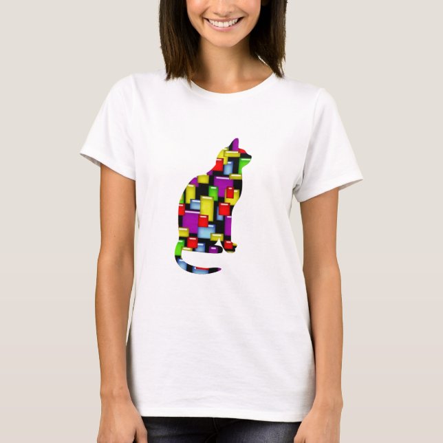 Mosaikkatze T-Shirt (Vorderseite)