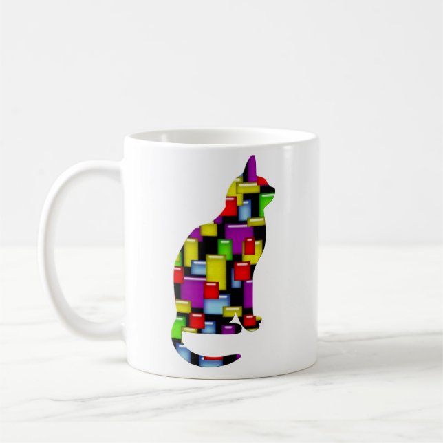 Mosaikkatze Tasse (Links)