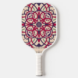 Mosaikkirsche, Mandala-Muster Pickleball Schläger