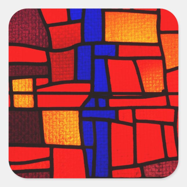 Mosaikkleber aus Hartglas Quadratischer Aufkleber (Vorderseite)