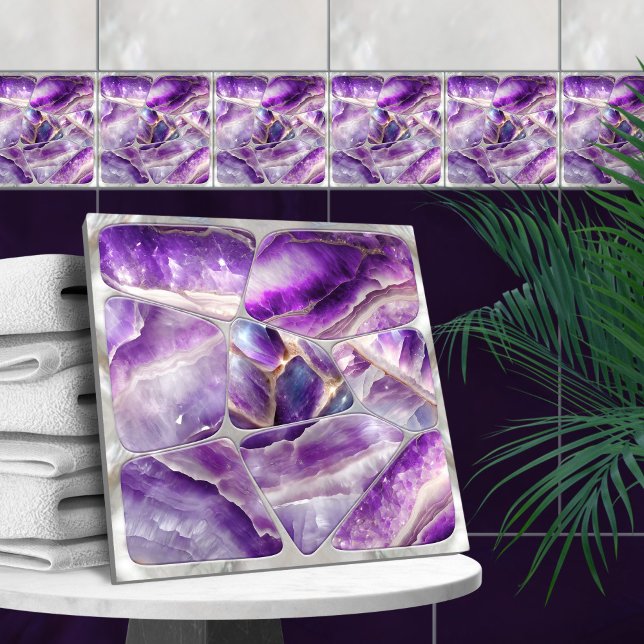 Mosaikkunst - Amethyst und Perle Fliese (Von Creator hochgeladen)