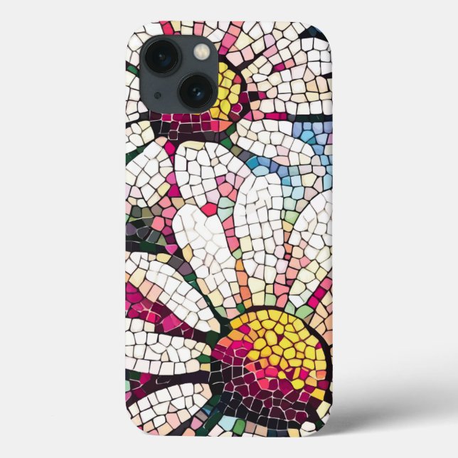 Mosaikkunst gestanztes Glas Blumenmuster Case-Mate iPhone Hülle (Rückseite)