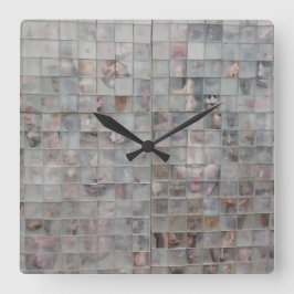 Mosaikkunst Quadratische Wanduhr
