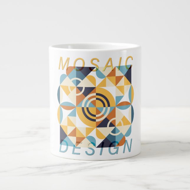 Mosaikkunstmuster Jumbo-Tasse (Vorderseite)