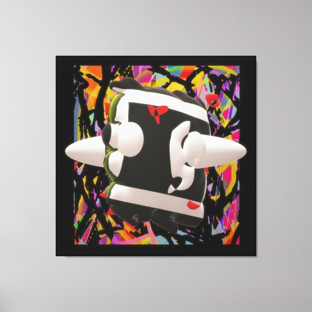 Mosaikkunstwerk, schwarz gerahmtes Poster Leinwanddruck (Vorderseite)