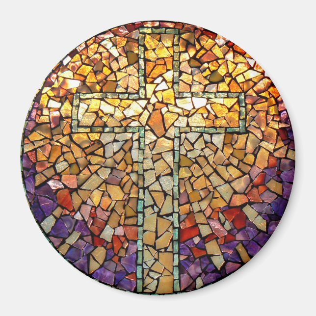 Mosaikmagazin "Cross" aus gefestigtem Glas Magnet (Vorne)