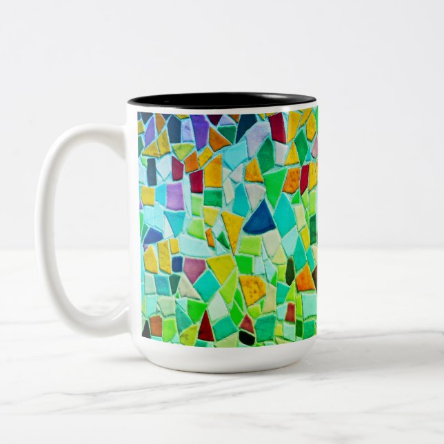 Mosaikmanie-Tasse Zweifarbige Tasse (Links)