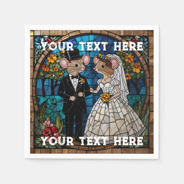 Mosaikmäuse Hochzeitskuppel verklebte Glaswirkung. Serviette (Vorderseite)