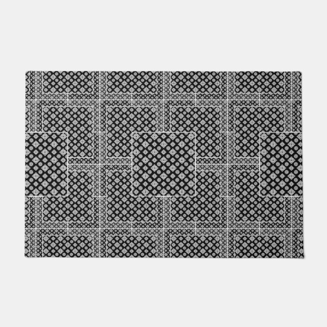 Mosaikmuster 01.BW.b Fußmatte (Vorderseite)