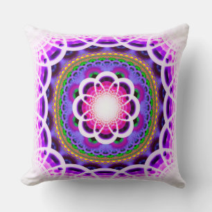 Mosaikmuster aus blauem Fraktal Kissen