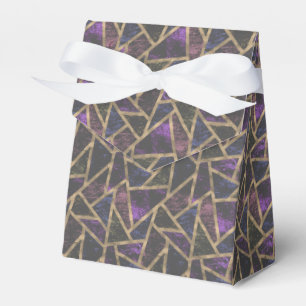 Mosaikmuster aus lila und Goldmosaik Geschenkschachtel