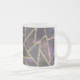 Mosaikmuster aus lila und Goldmosaik Mattglastasse