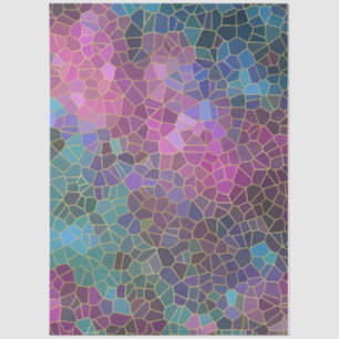 Mosaikmuster aus rosa Lila, Aquamarinem, blaugrüne Seidenpapier