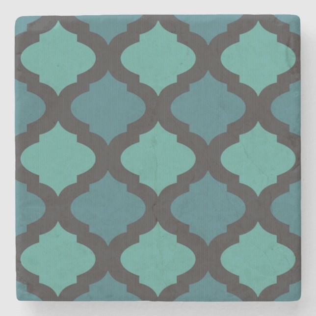 Mosaikmuster im arabischen Stil Steinuntersetzer (Vorderseite)