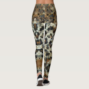 Mosaikmuster im Herbst Leopard-Großbild Leggings