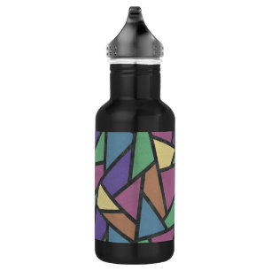 Mosaikmuster in abgeschrägten Regenbogenfarben Edelstahlflasche