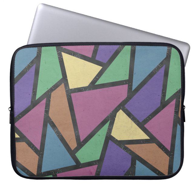 Mosaikmuster in abgeschrägten Regenbogenfarben Laptopschutzhülle (Vorderseite)