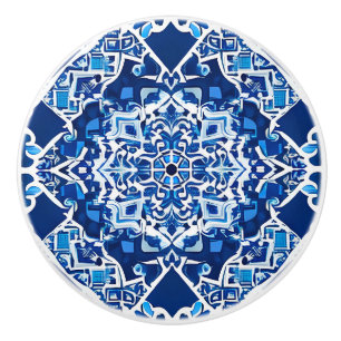 Mosaikmuster in Indigo und Cobalt Blue Keramikknauf
