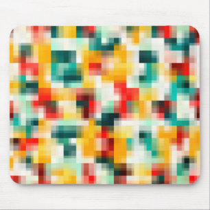 Mosaikmuster - Rot-Grün-Gelb-Weiß Mousepad