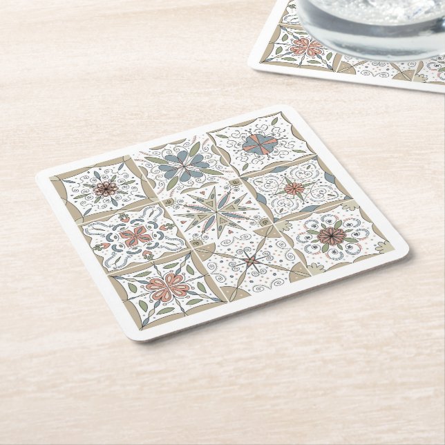 Mosaikmusterfliese Rechteckiger Pappuntersetzer (angewinkelt)