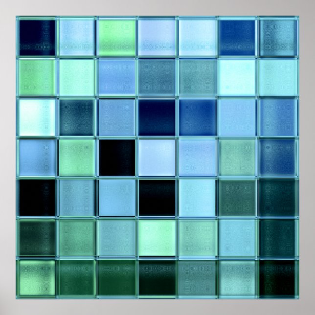 Mosaikposter aus Glas bis 28x28 Poster (Vorne)