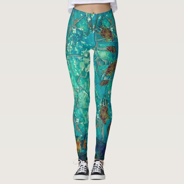 Mosaiksee-Leggings mit Schildkröten Leggings (Vorderseite)