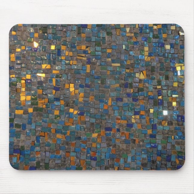 Mosaiksteine in Blue und Gold Mousepad (Vorne)