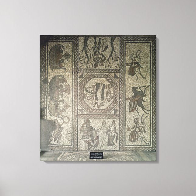 Mosaiksteinpflaster aus der römischen Villa bei Ni Leinwanddruck (Vorderseite)