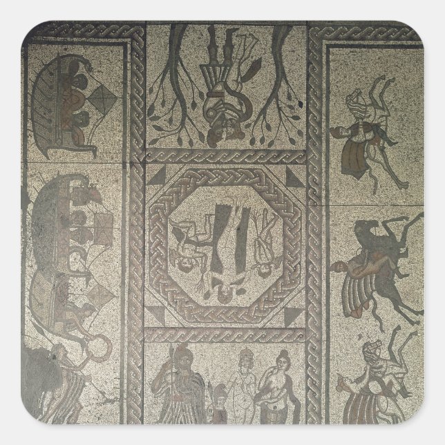 Mosaiksteinpflaster aus der römischen Villa bei Ni Quadratischer Aufkleber (Vorderseite)