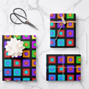 Mosaikumhüllungspapier Flachblatt Set 3 Geschenkpapier Set