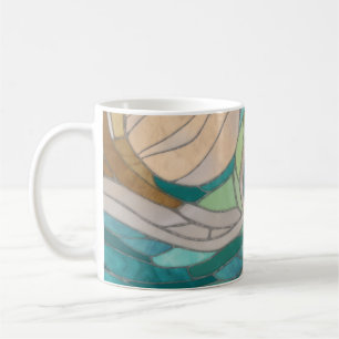 Mosaikwelle und Mond Kaffeetasse
