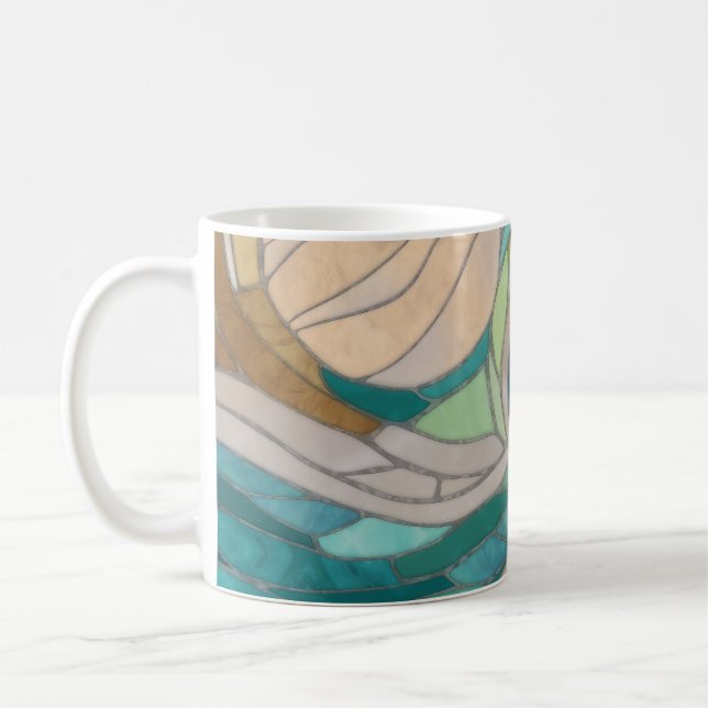 Mosaikwelle und Mond Kaffeetasse (Links)