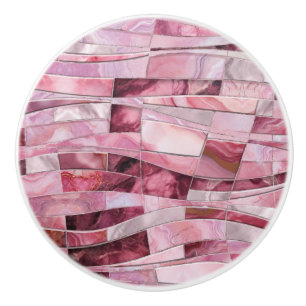 Mosaikwellen - Pink Marmor Abstrakt Keramikknauf