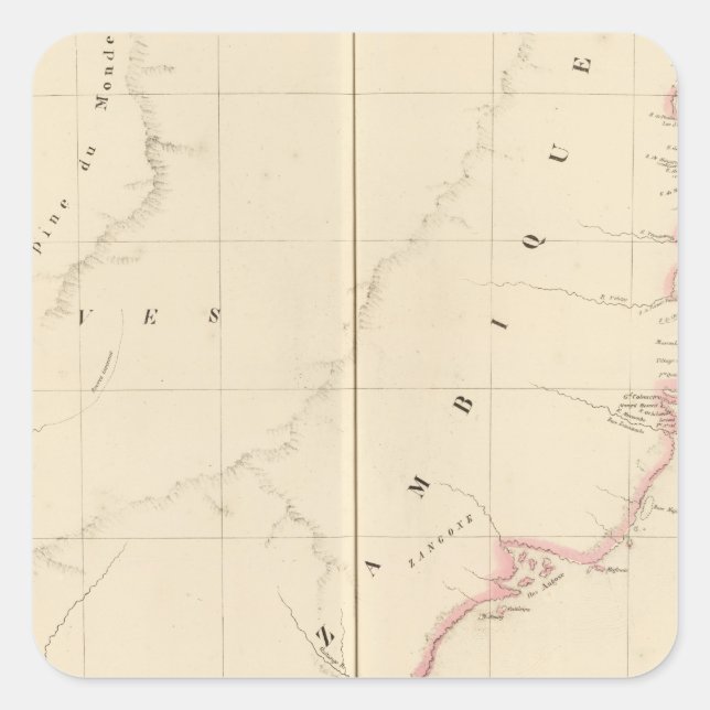 Mosambik - Afrika 47 Quadratischer Aufkleber (Vorderseite)