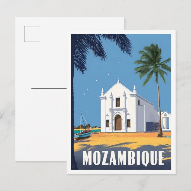 Mosambik Afrika Vintage Reise  Postkarte (Vorne/Hinten)