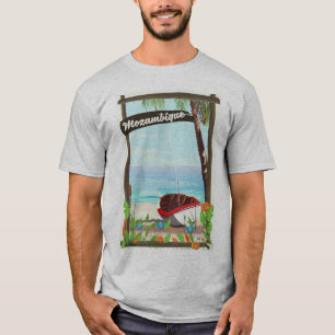Mosambik Fischerboot Cartoon Urlaubsposter T-Shirt