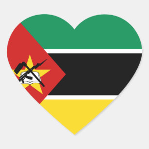 Mosambik Flag Herzsticker Herz-Aufkleber