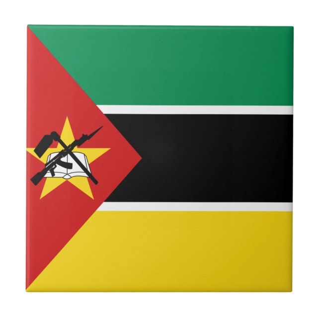 Mosambik Flag Keramik Tile Fliese (Vorderseite)