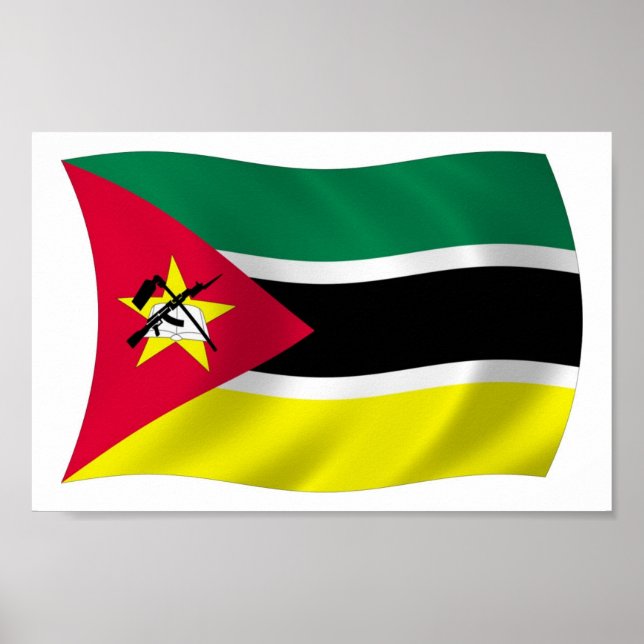 Mosambik Flag Poster Print (Vorne)