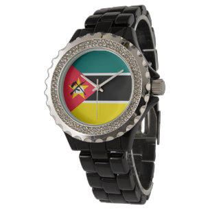 Mosambik-Flagge Armbanduhr