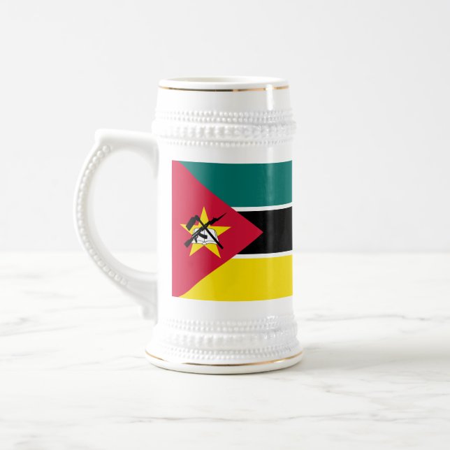 Mosambik-Flagge Bierglas (Links)