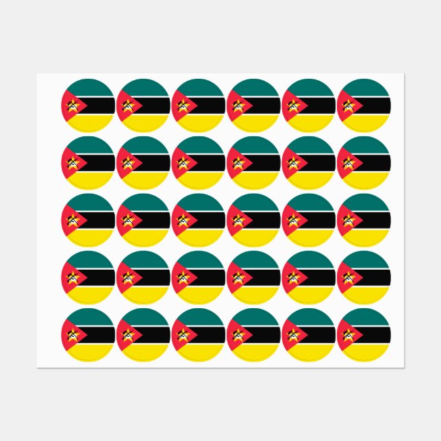 Mosambik-Flagge Etiketten (Blatt)