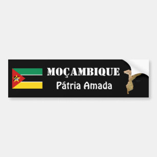 Mosambik-Flagge + Karten-Autoaufkleber Autoaufkleber