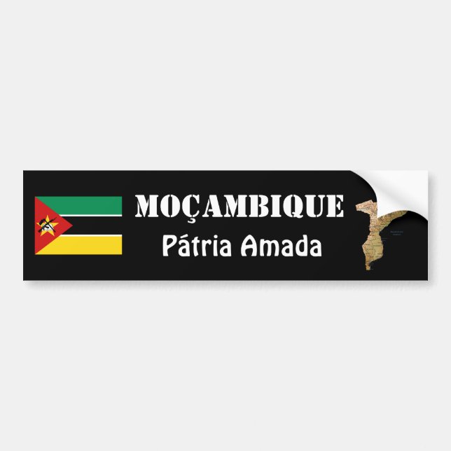 Mosambik-Flagge + Karten-Autoaufkleber Autoaufkleber (Vorne)